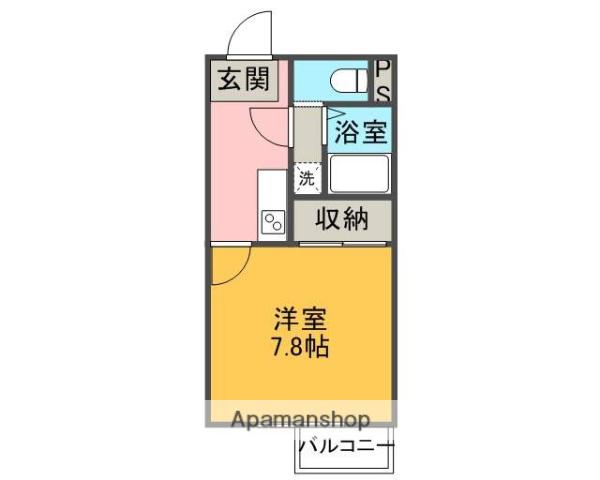 コージーK1(1K/2階)の間取り写真