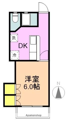 エムズ・プラザB棟(1DK/1階)の間取り写真