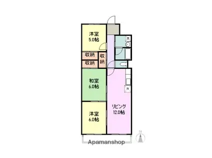 メゾン落合(3LDK/1階)の間取り写真