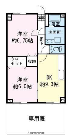 ファミールM(2DK/1階)の間取り写真