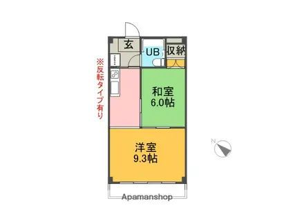 井出マンション(1LDK/3階)の間取り写真