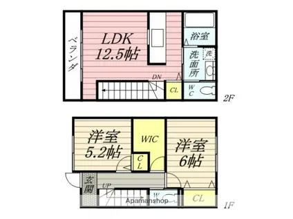 ディア ヴェルジュ(2LDK/1階)の間取り写真