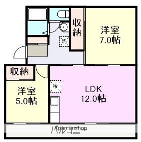 セゾンフェリーチェ(2LDK/2階)の間取り写真