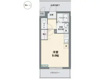 フロレスタ(ワンルーム/2階)の間取り写真