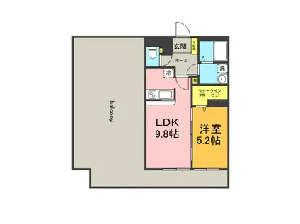 祇園山ヒルズ(1LDK/5階)の間取り写真