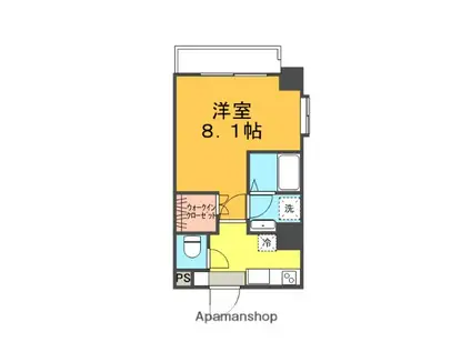 ハピデンス西本町(1K/9階)の間取り写真