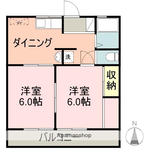 サンコーポ(2K/2階)の間取り写真