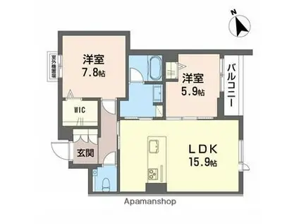 セントリビエ(2LDK/3階)の間取り写真