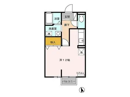 サンライズA(ワンルーム/2階)の間取り写真