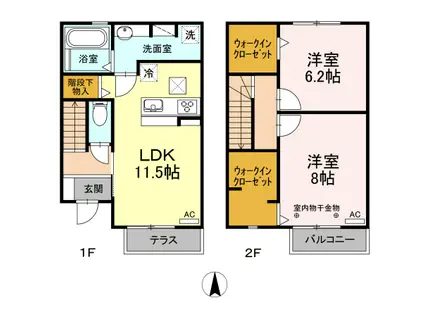 エヴァーグリーン光林(2LDK)の間取り写真