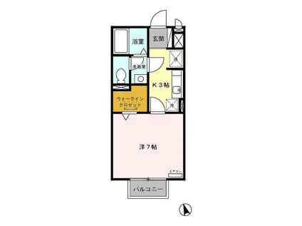 サンリーフT(1K/1階)の間取り写真