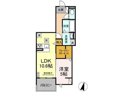 DIOSPERSIMMON長泉 I棟(1LDK/1階)の間取り写真