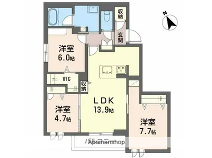 ヴィアソーレ(3LDK/2階)の間取り写真