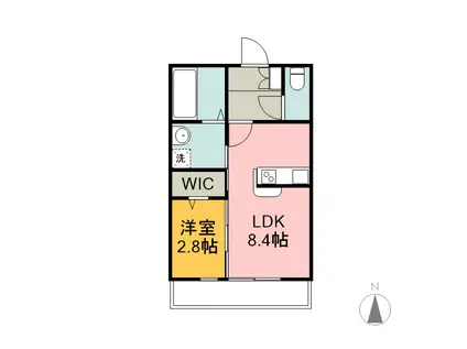 グランドゥール壱町田(1LDK/2階)の間取り写真