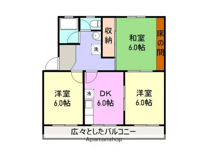 コーポラス杉山フィア(3DK/4階)の間取り写真