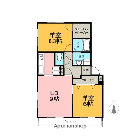 アルヴェアーレ大塚2(2LDK/2階)の間取り写真