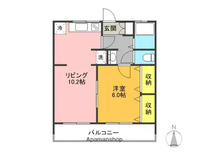 ふじハイム・ふじハイムⅥ(1LDK/1階)の間取り写真