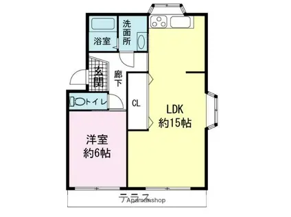 ダイマルハイツ幸原(1LDK/1階)の間取り写真