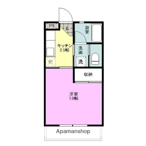 アクアハイム三島(1K/3階)の間取り写真