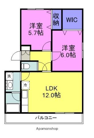 AVONLEY COURT(2LDK/3階)の間取り写真
