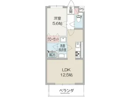 ボア・ソルテ(1LDK/1階)の間取り写真