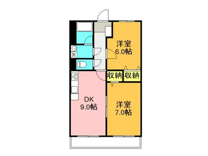 レアールマンション杉山(2DK/1階)の間取り写真