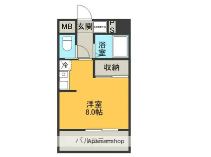 コスモコート寿町(ワンルーム/2階)の間取り写真