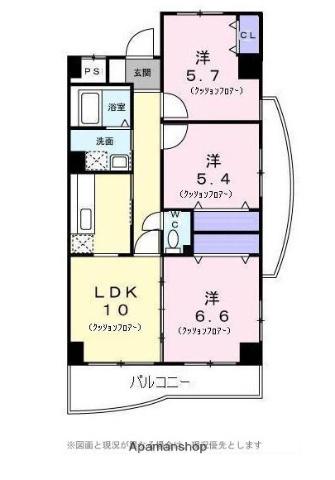 グラン・クリュ壱番館(3LDK/4階)の間取り写真