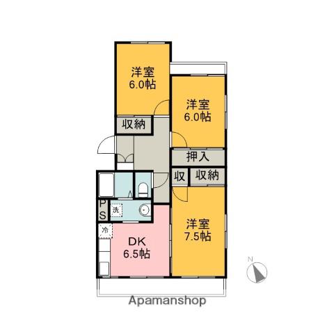 長谷川マンション2(3DK/1階)の間取り写真