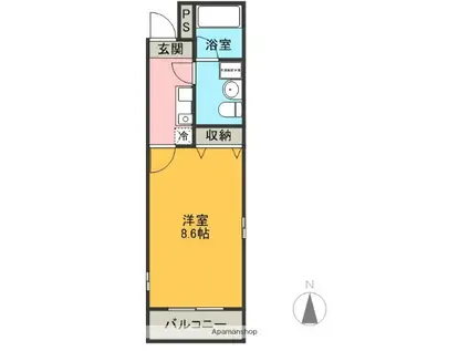 長谷川マンション5(1K/1階)の間取り写真