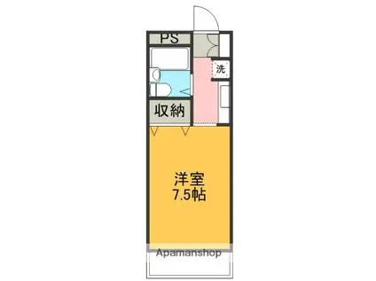 メゾンカルフール(1K/2階)の間取り写真