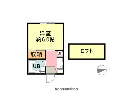 サファイア21(1K/2階)の間取り写真