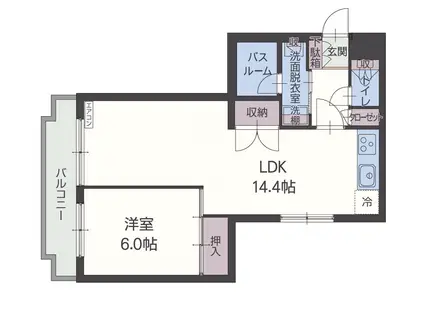 リバーウォーク(1LDK/2階)の間取り写真