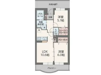 ブルーローズ(2LDK/4階)の間取り写真