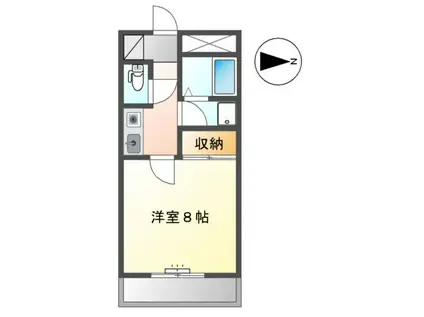 アメニティーコープS(1K/4階)の間取り写真