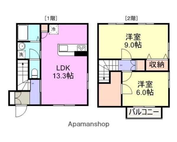 伊豆箱根鉄道駿豆線 三島広小路駅 徒歩25分 2階建 築8年(2LDK)の間取り写真