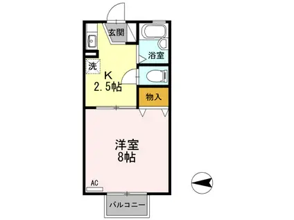 タウンコート参番館(1K/1階)の間取り写真