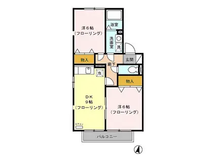 HIDEOUT 御殿場 A(1LDK/2階)の間取り写真