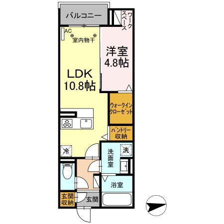 あいグラン・三島駅 A棟(1LDK/3階)の間取り写真