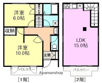 上屋敷ガーデン(2LDK)の間取り写真
