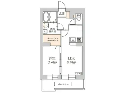 ルリアン(1LDK/2階)の間取り写真