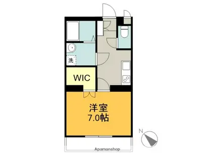 フラット麻布Ⅲ(1K/1階)の間取り写真