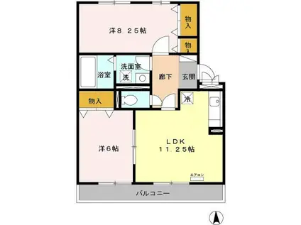 ルナ ジュイエ(2LDK/3階)の間取り写真