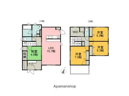 東海道本線 三島駅 徒歩30分 2階建 築7年(4LDK)の間取り写真