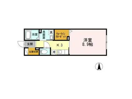 LEGATO K(1K/1階)の間取り写真