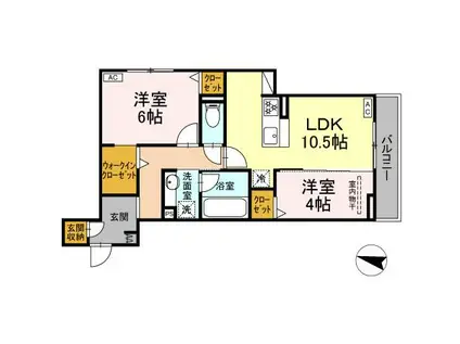 D-ROOM長泉町下土狩IIPJ(2LDK/3階)の間取り写真