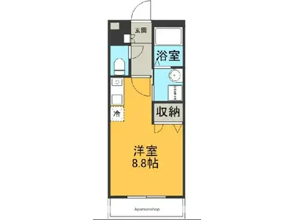 長谷川マンションⅢ(ワンルーム/4階)の間取り写真
