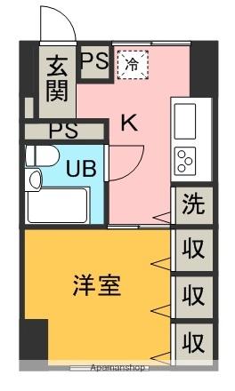 KOHWAビル(1K/4階)の間取り写真