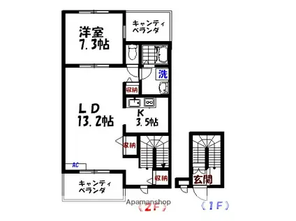 コートヴィラ(1LDK/2階)の間取り写真