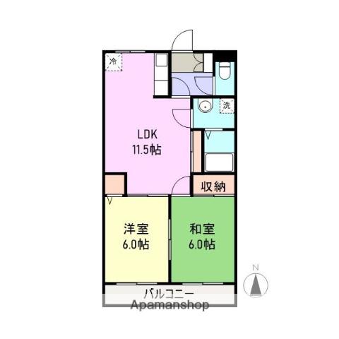 ディスカバリー柿田(2LDK/1階)の間取り写真